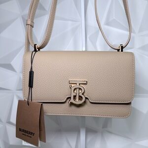 NWT Burberry Tan Leather Crossbody Bag